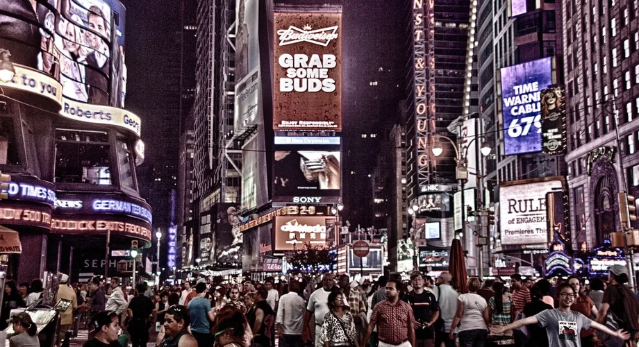 Times Square in New York City at night