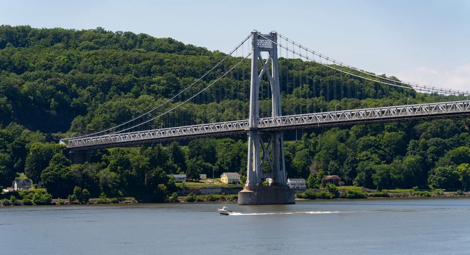 Suspension bridge over the Hudson River near Yonkers, New York